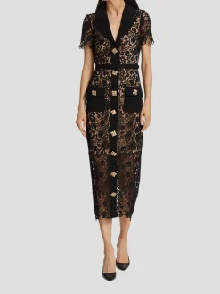 Self-Portrait Magnolia Lace Midi-Dress