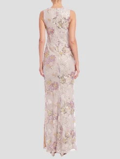 Sequin Floral Dress in Blush Multi