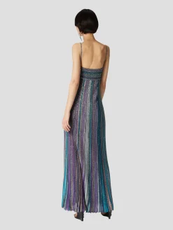 Sequin Lurex Crochet-Knit Gown