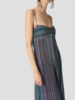 Sequin Lurex Crochet-Knit Gown