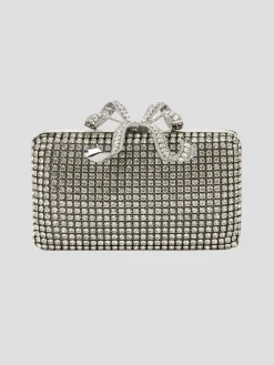 Silver Crystal Box Clutch
