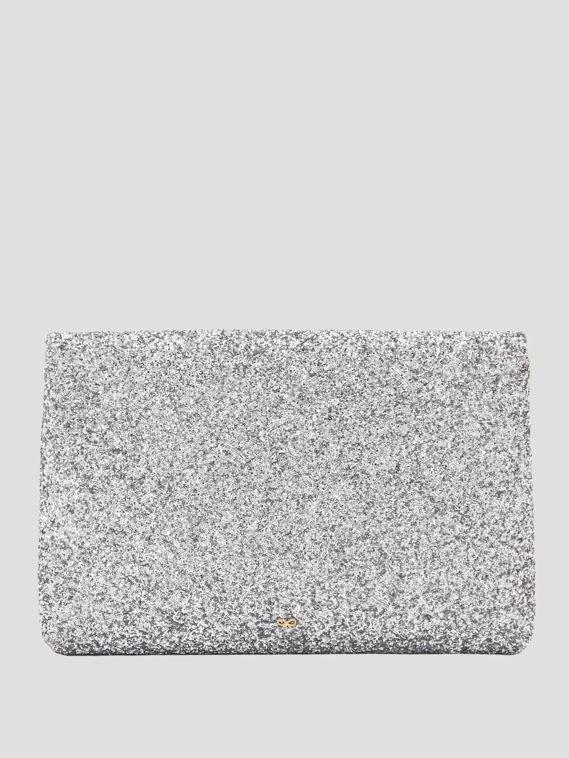 Silver Valorie Clutch in Glitter