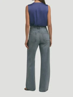 Sleeveless Date Blouse in Venetian Blue