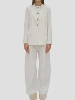 Straight Tab Pant in White