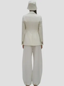 Straight Tab Pant in White