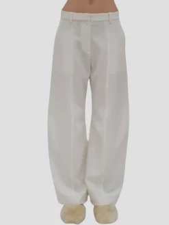 Straight Tab Pant in White