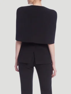 Structured Crepe Cape Jacket