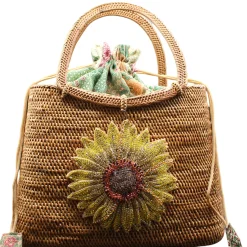 Swarovski Embroidered Sunflower Bag
