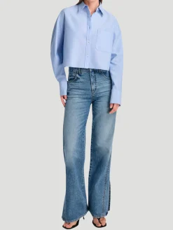 Tangled Up In Blue Wide Leg Jeans in Vintage Wash