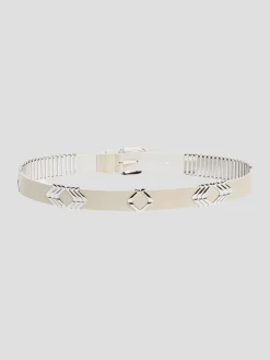 Tehora White Leather Belt