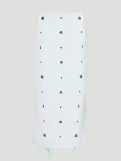 Thalia Gem-Embellished Midi Skirt