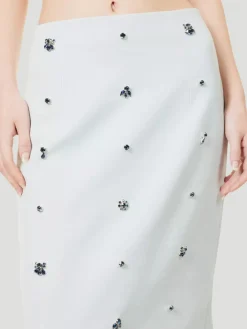 Thalia Gem-Embellished Midi Skirt