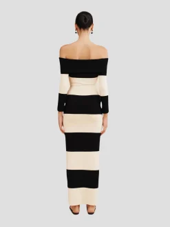 Theo Off-Shoulder Striped Dress