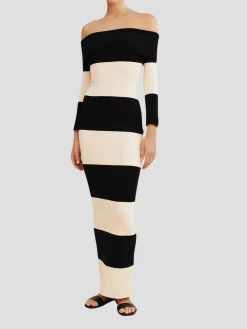 Theo Off-Shoulder Striped Dress