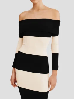 Theo Off-Shoulder Striped Dress