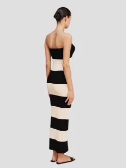 Theo Strapless Striped Dress