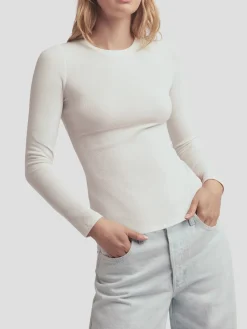 The Ribbed Long Sleeve in White