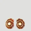 Tortoise Crystal Dot Snail Clip Earring