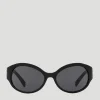 Triomphe Oversized Round-Frame Black Acetate Sunglasses