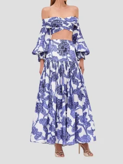 Trisha Floral Linen Crop Top
