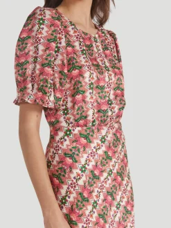 Vida Printed Silk Midi-Dress