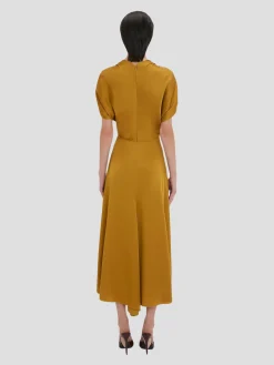 V-Neck Ruffle Midi Dress