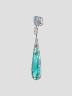 White Gold Paraiba Shard Earrings