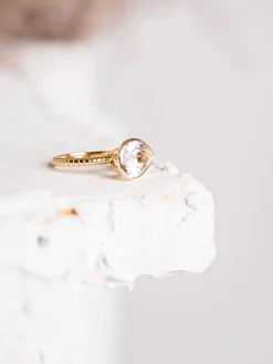 White Topaz Pear Cut Jollie Ring
