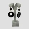 Wood Hoop Earrings with Gold