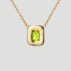 Yellow Gold Peridot Nugget Necklace