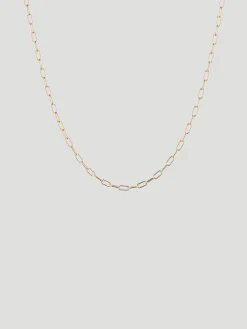Yellow Gold Rounded Paperlink Chain Necklace
